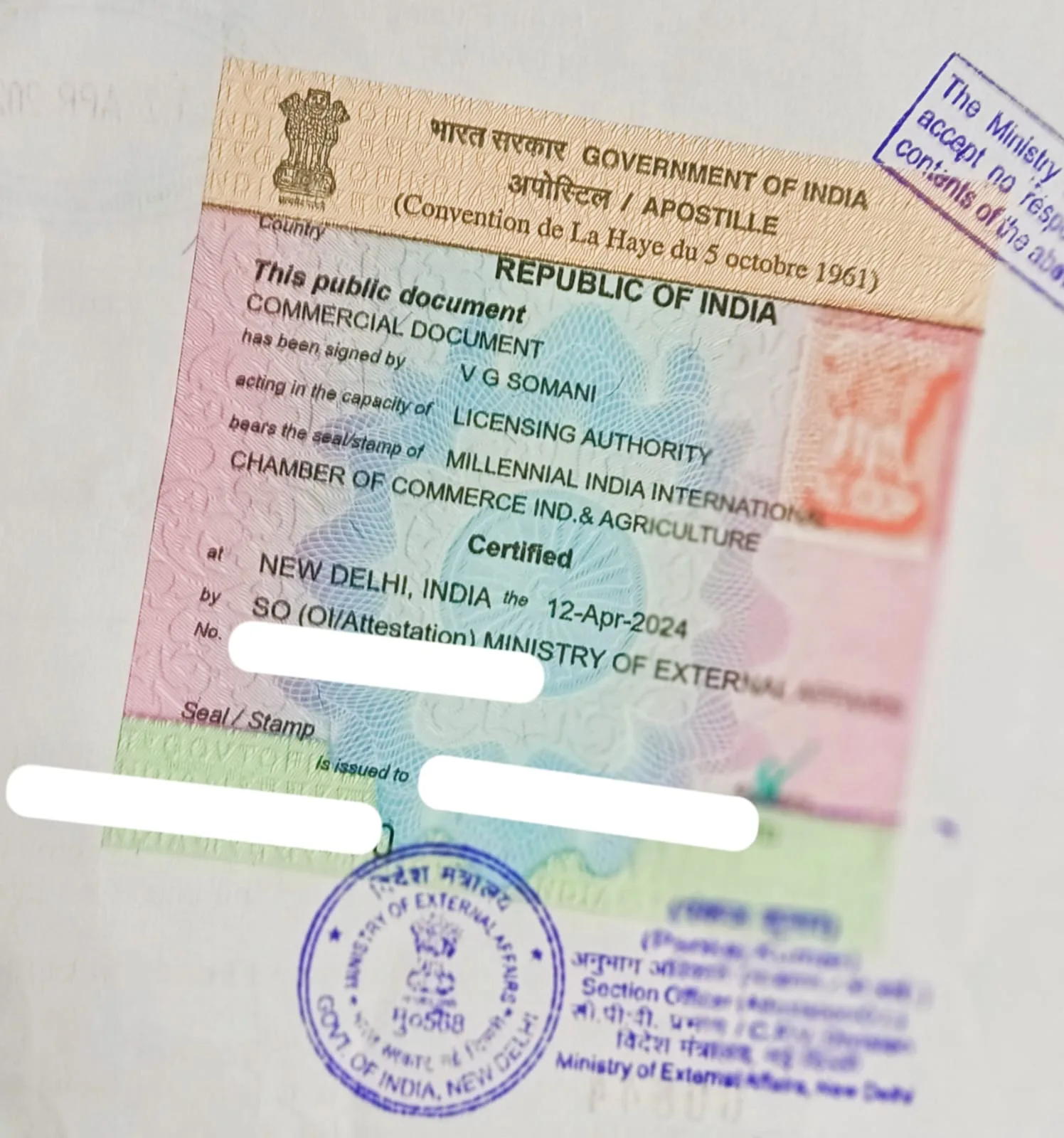MEA Attestation || Apsotille, Document attestation