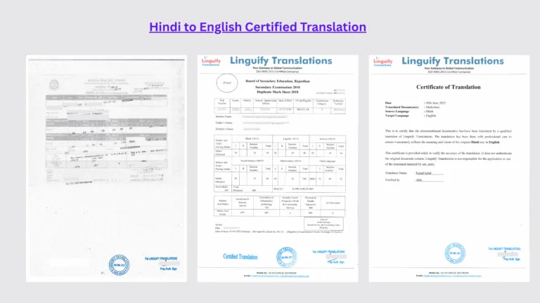 Hindi to English Certified Translation