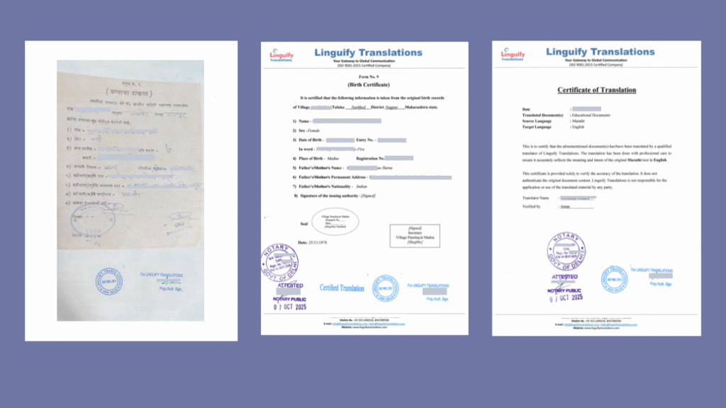 Birth Certificate Translation