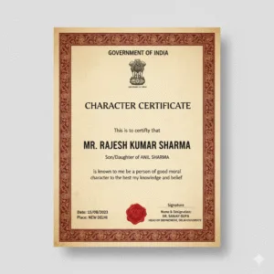 Character certificate Translation